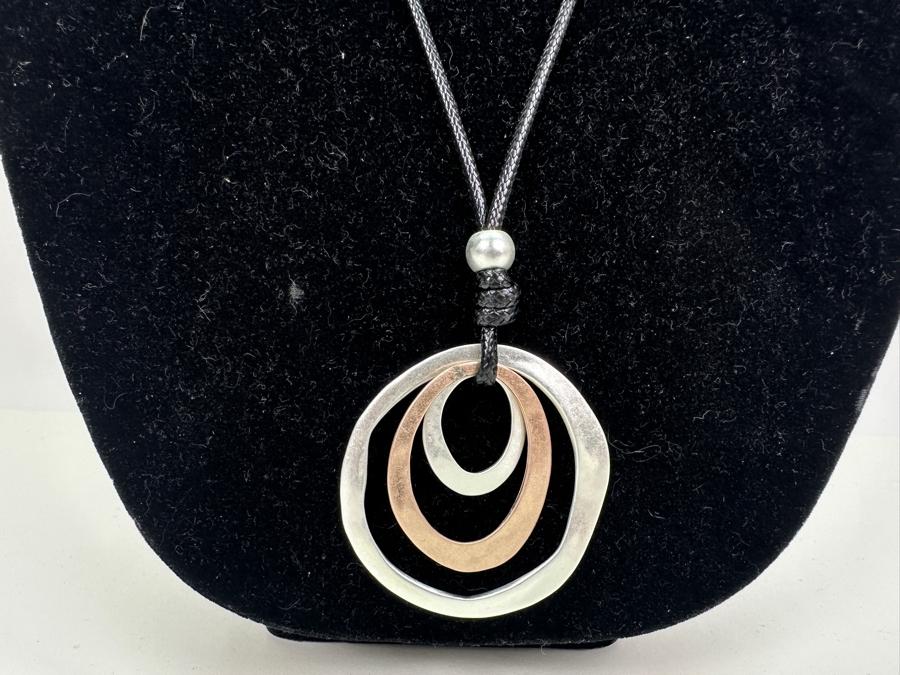 Pair Of Modernist Necklaces By Palm Springs Jewelry Designer Laurent Scott Collection Contempo Series 32'L & 30'L [Photo 4]