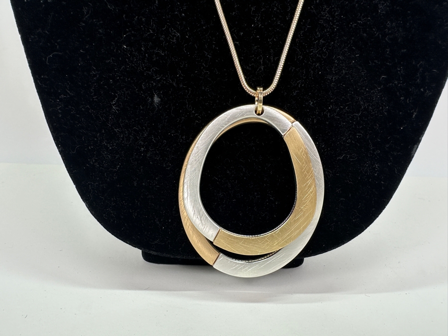 Pair Of Modernist Necklaces By Palm Springs Jewelry Designer Laurent Scott Collection Contempo Series 32'L & 30'L [Photo 7]