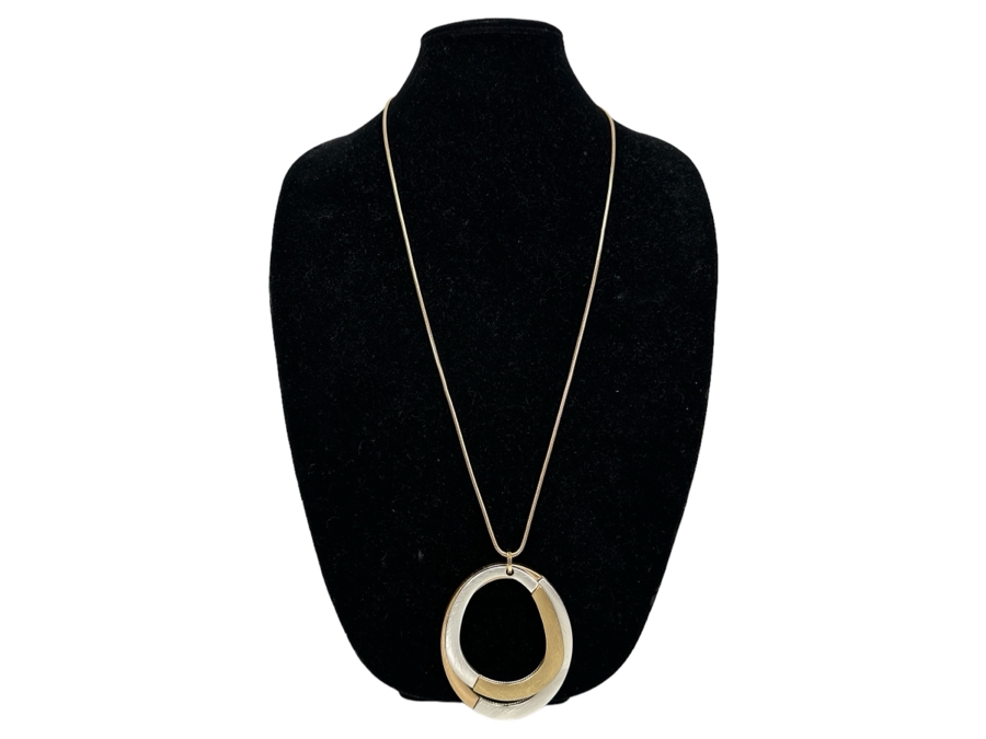 Pair Of Modernist Necklaces By Palm Springs Jewelry Designer Laurent Scott Collection Contempo Series 32'L & 30'L [Photo 3]