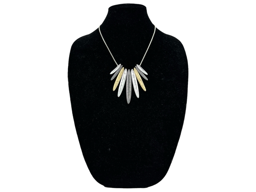 Pair Of Modernist Necklaces By Palm Springs Jewelry Designer Laurent Scott Collection Contempo Series 32'L & 18'L [Photo 2]