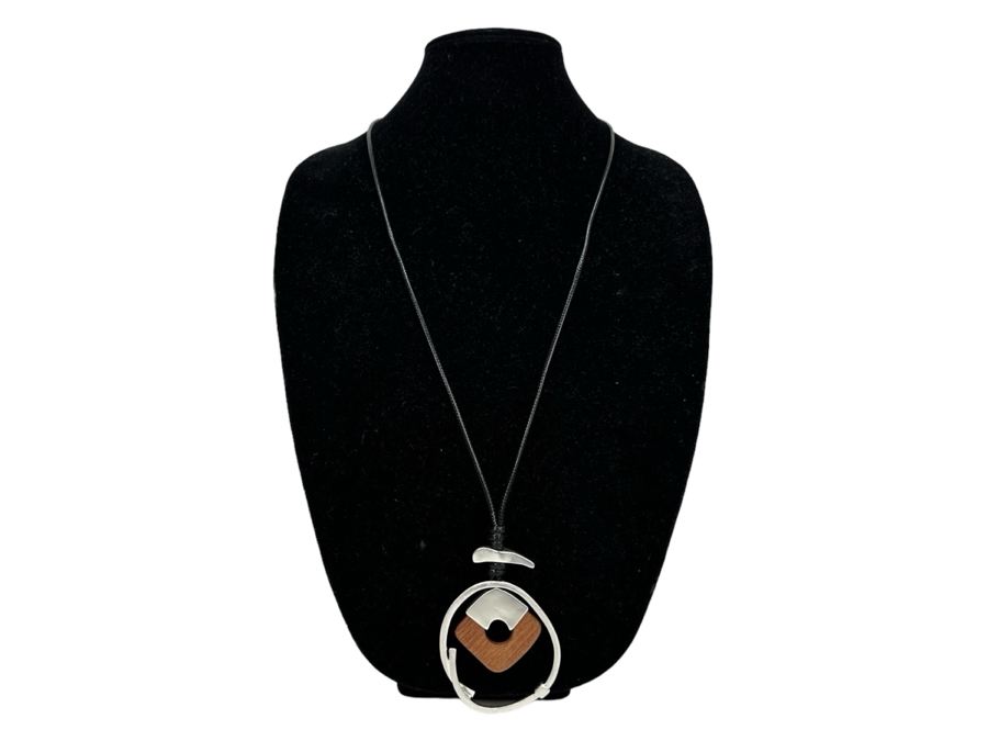 Pair Of Modernist Necklaces By Palm Springs Jewelry Designer Laurent Scott Collection Contempo Series 32'L & 16'L [Photo 2]