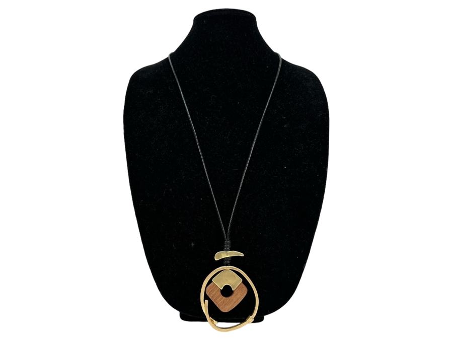 Pair Of Modernist Necklaces By Palm Springs Jewelry Designer Laurent Scott Collection Contempo Series 14'L & 32'L [Photo 2]