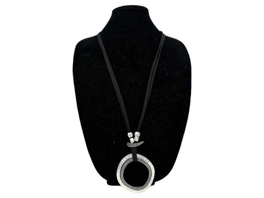 Pair Of Modernist Necklaces By Palm Springs Jewelry Designer Laurent Scott Collection Contempo Series 32'L & 14'L [Photo 3]