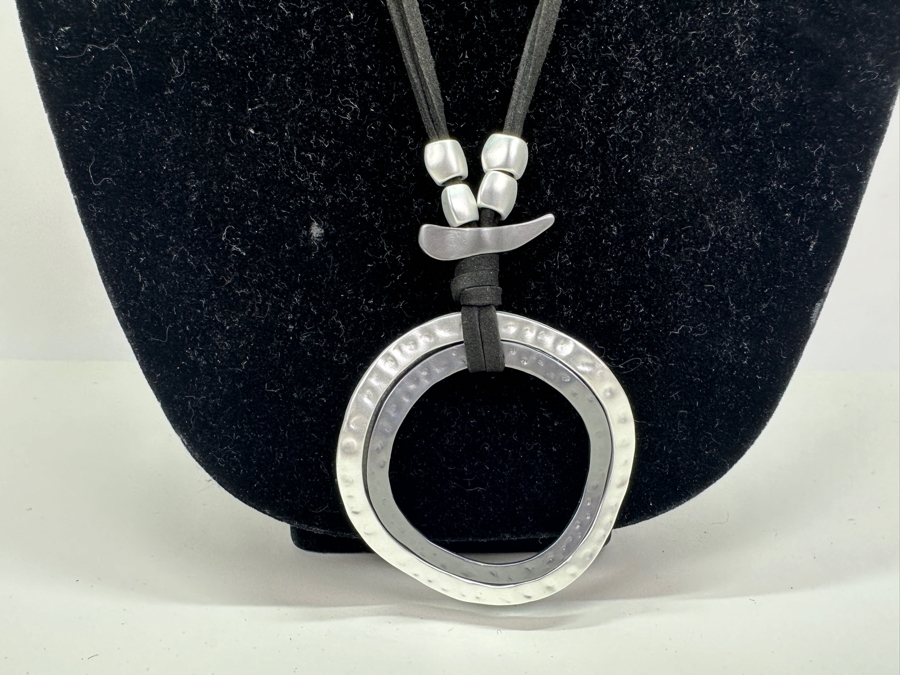 Pair Of Modernist Necklaces By Palm Springs Jewelry Designer Laurent Scott Collection Contempo Series 32'L & 14'L [Photo 7]