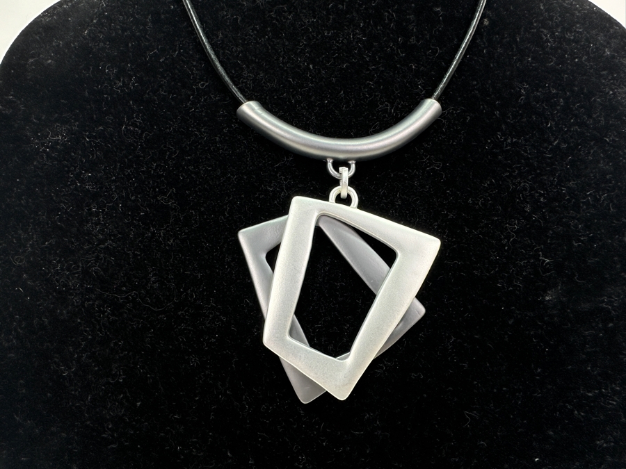 Pair Of Modernist Necklaces By Palm Springs Jewelry Designer Laurent Scott Collection Contempo Series 12'L & 14'L [Photo 4]