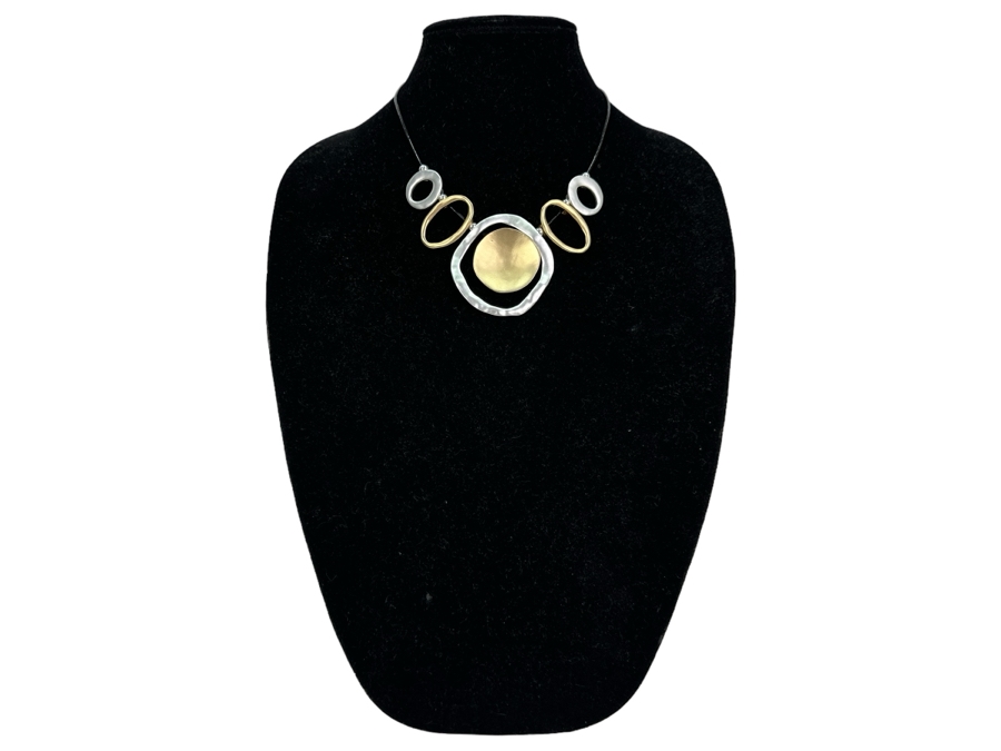 Pair Of Modernist Necklaces By Palm Springs Jewelry Designer Laurent Scott Collection Contempo Series 14'L & 14'L [Photo 2]