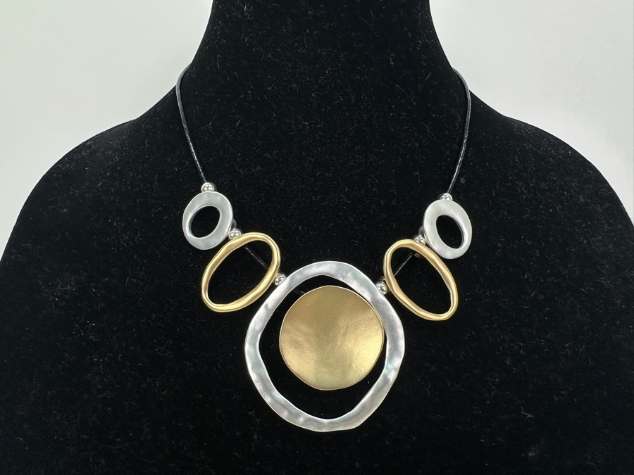 Pair Of Modernist Necklaces By Palm Springs Jewelry Designer Laurent Scott Collection Contempo Series 14'L & 14'L [Photo 4]