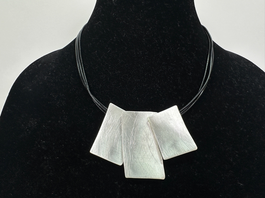 Pair Of Modernist Necklaces By Palm Springs Jewelry Designer Laurent Scott Collection Contempo Series 14'L & 14'L [Photo 4]