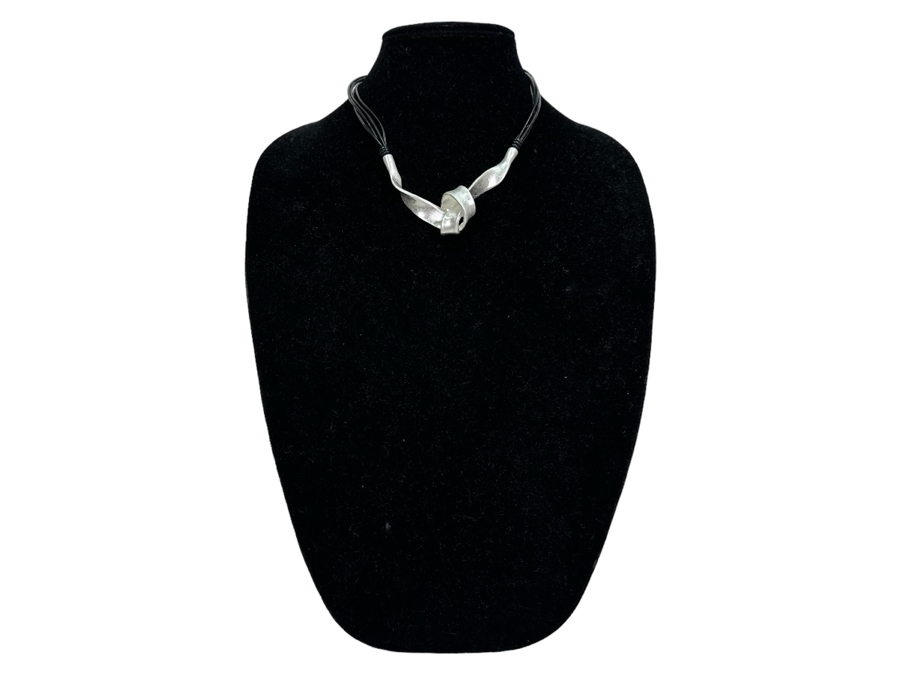 Pair Of Modernist Necklaces By Palm Springs Jewelry Designer Laurent Scott Collection Contempo Series 16'L & 14'L [Photo 3]