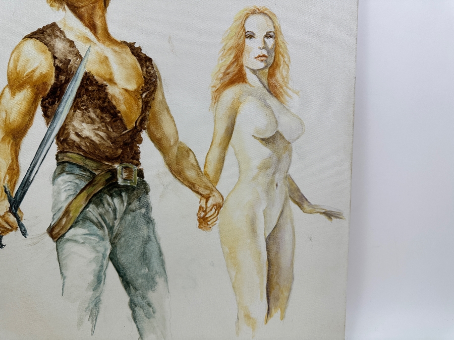 Just Added - Original Fantasy Painting On Canvas Unsigned By Artist 16 X 20 [Photo 5]