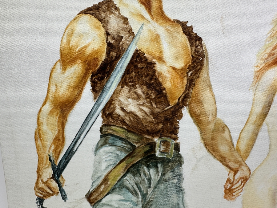 Just Added - Original Fantasy Painting On Canvas Unsigned By Artist 16 X 20 [Photo 3]