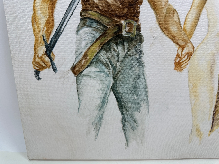 Just Added - Original Fantasy Painting On Canvas Unsigned By Artist 16 X 20 [Photo 4]