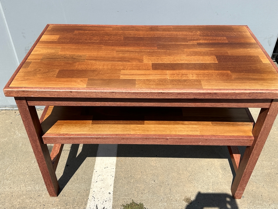 Just Added - Teak 2-Tier Table 45 X 25 X 31H [Photo 3]