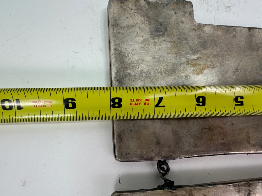 Chinese Hmong Embossed Silverplate Charm Necklace 8W X 19H [Photo 6]