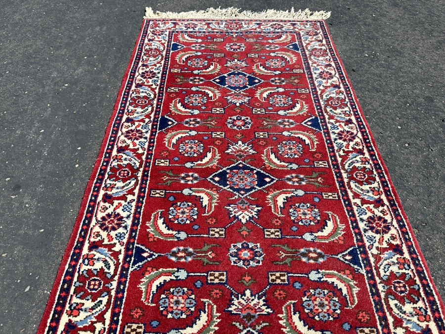 Vintage Hand Woven Wool Area Rug Made In Romania 30.5 X 74 [Photo 3]