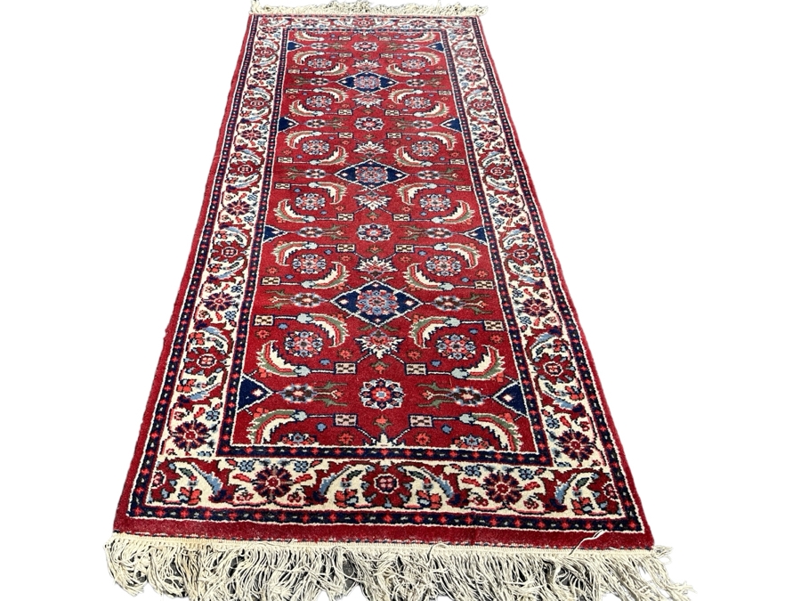 Vintage Hand Woven Wool Area Rug Made In Romania 30.5 X 74 [Photo 1]