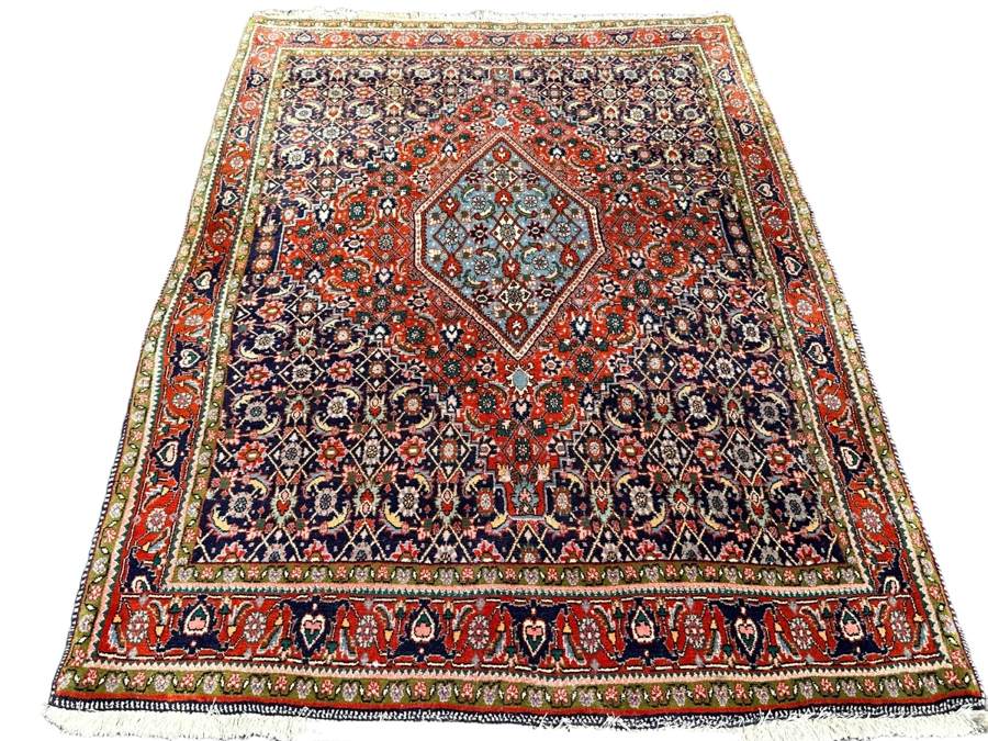 Vintage Hand Knotted Wool Area Rug Made In Iran 50 X 70