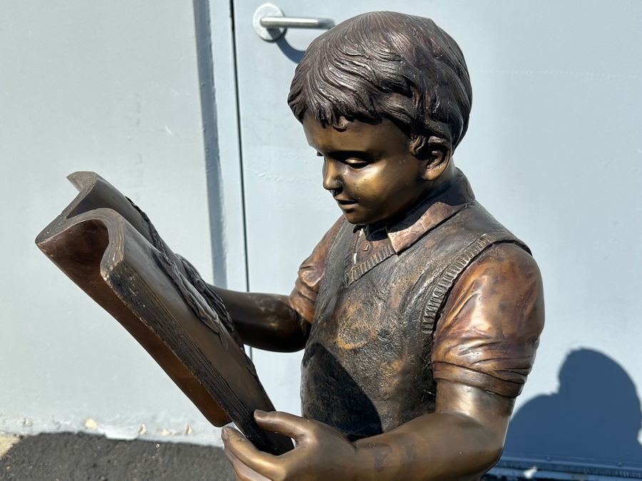 Life-size Boy with Book Bronze from the Raphael Pealle Foundry Limited Edition Estimate $3,000 24'W x 39'H [Photo 6]
