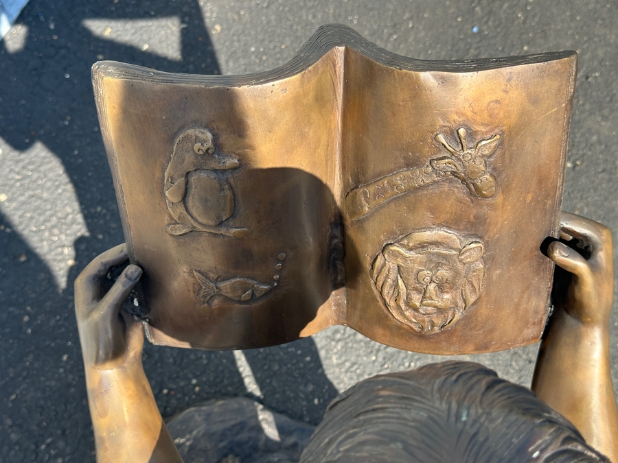 Life-size Boy with Book Bronze from the Raphael Pealle Foundry Limited Edition Estimate $3,000 24'W x 39'H [Photo 16]