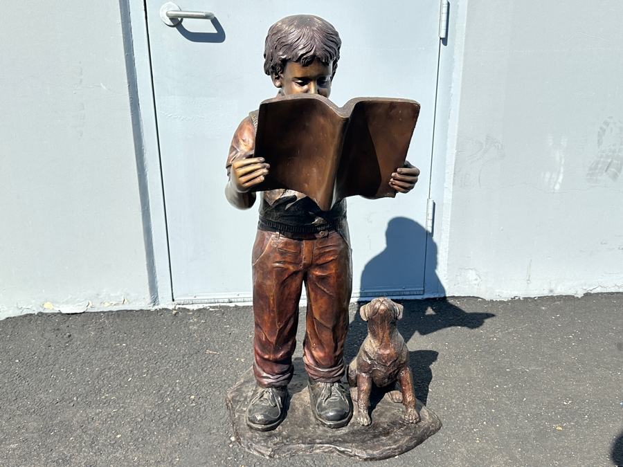 Life-size Boy with Book Bronze from the Raphael Pealle Foundry Limited Edition Estimate $3,000 24'W x 39'H [Photo 7]