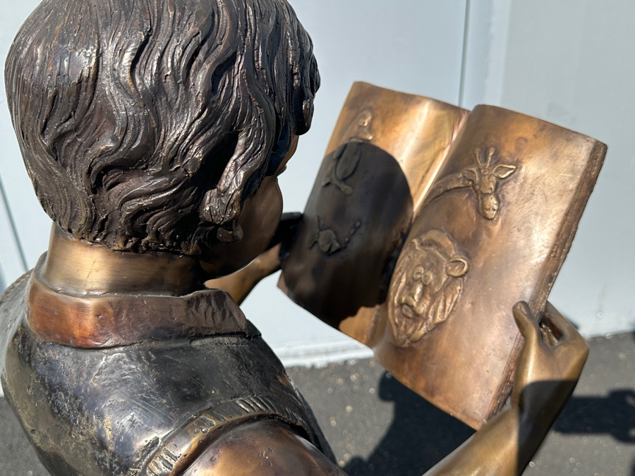 Life-size Boy with Book Bronze from the Raphael Pealle Foundry Limited Edition Estimate $3,000 24'W x 39'H [Photo 10]