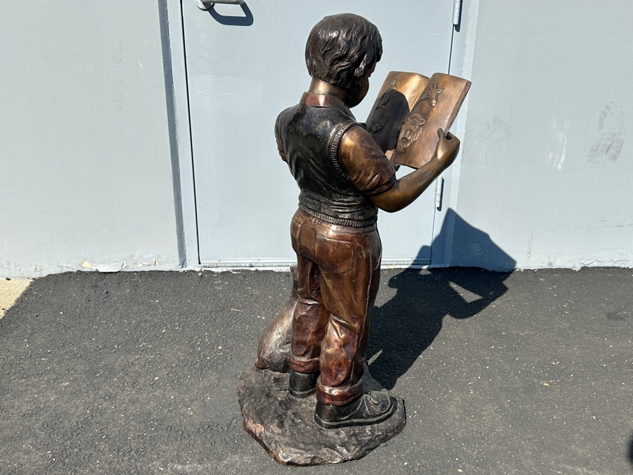 Life-size Boy with Book Bronze from the Raphael Pealle Foundry Limited Edition Estimate $3,000 24'W x 39'H [Photo 11]
