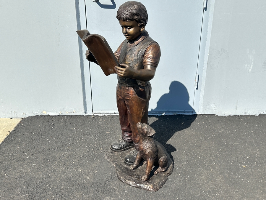 Life-size Boy with Book Bronze from the Raphael Pealle Foundry Limited Edition Estimate $3,000 24'W x 39'H [Photo 4]