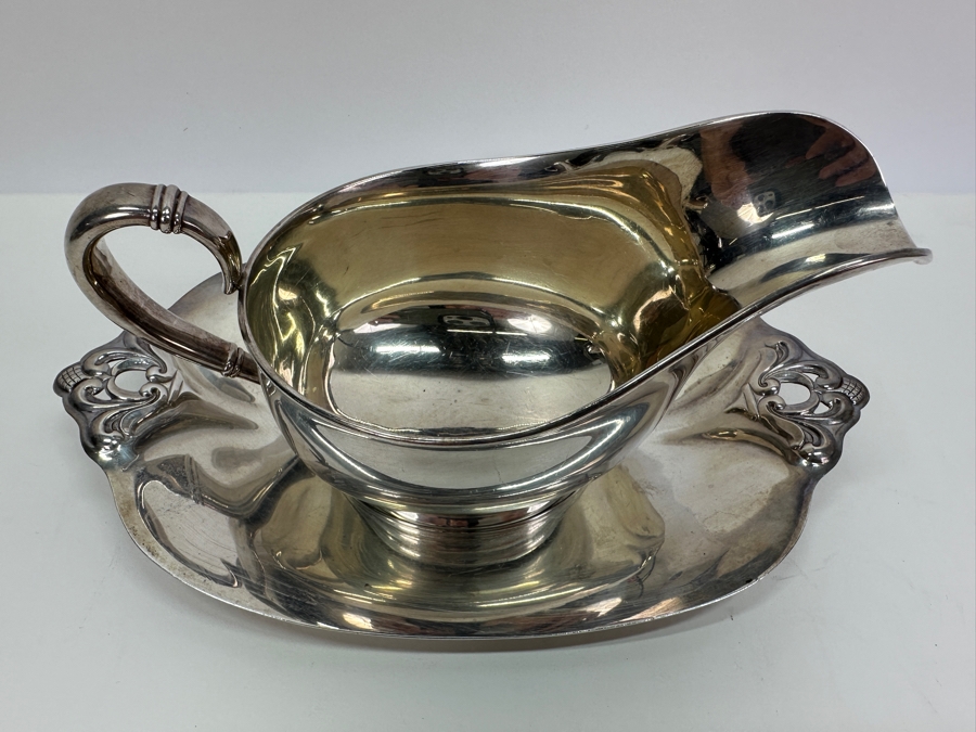 Royal Danish Sterling Silver Gravy Boat With Underplate 8.5W X 4H 543.7g [Photo 5]