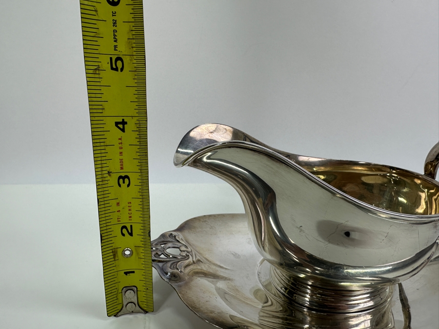 Royal Danish Sterling Silver Gravy Boat With Underplate 8.5W X 4H 543.7g [Photo 14]