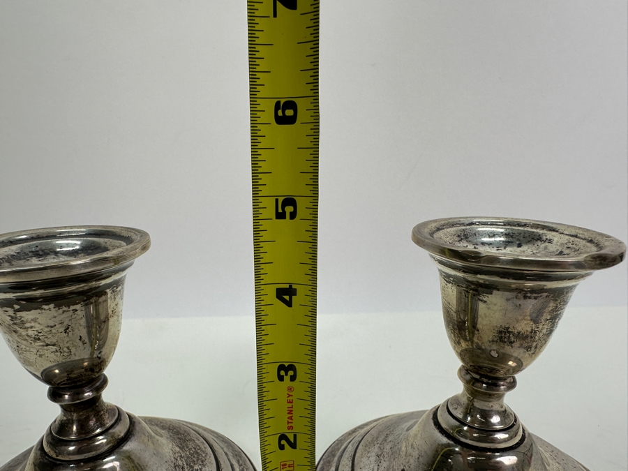Pair Of Sterling Silver Weighted Rogers Candle Holders 4.5H [Photo 4]