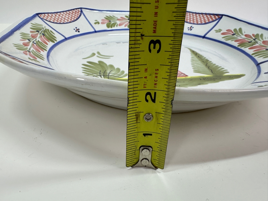 HB Quimper France Hand Painted Platter 13.5W X 13.5H X 2D [Photo 9]