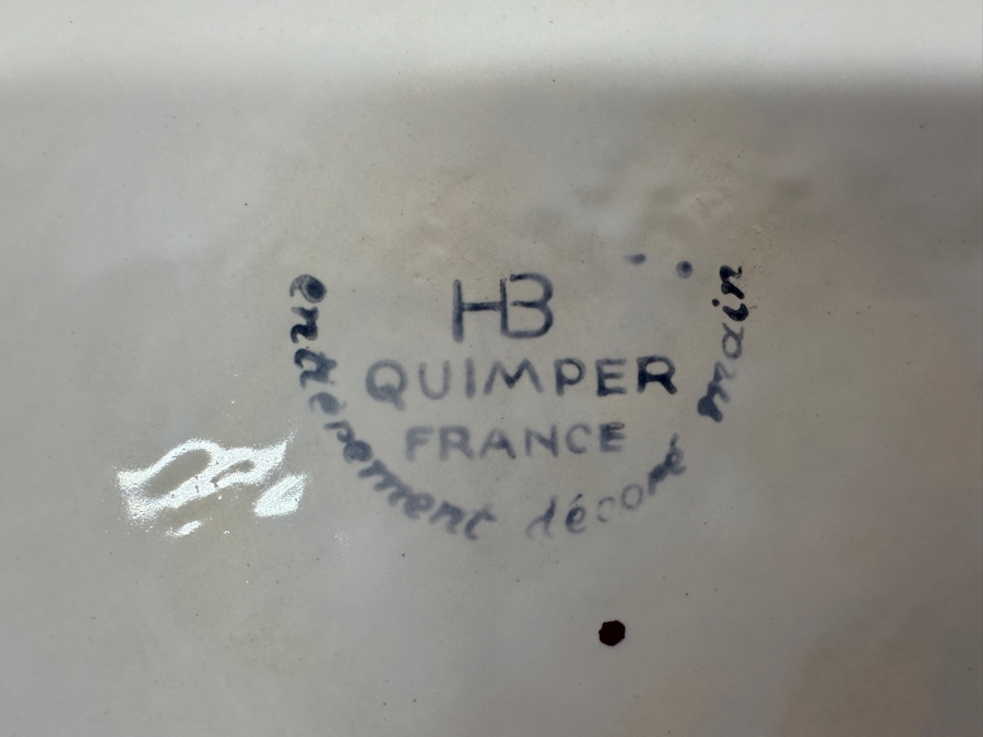 HB Quimper France Hand Painted Platter 13.5W X 13.5H X 2D [Photo 5]