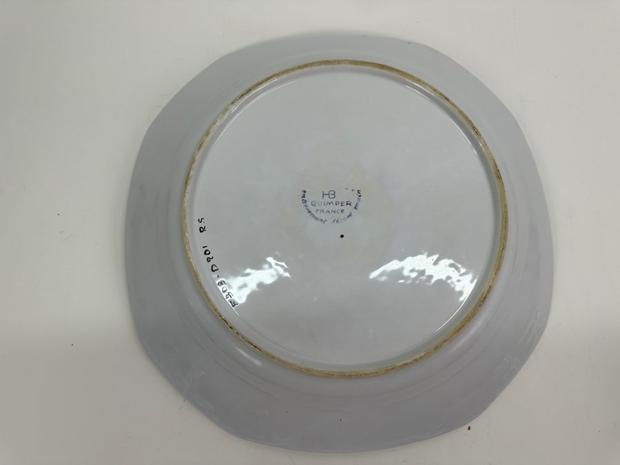 HB Quimper France Hand Painted Platter 13.5W X 13.5H X 2D [Photo 4]