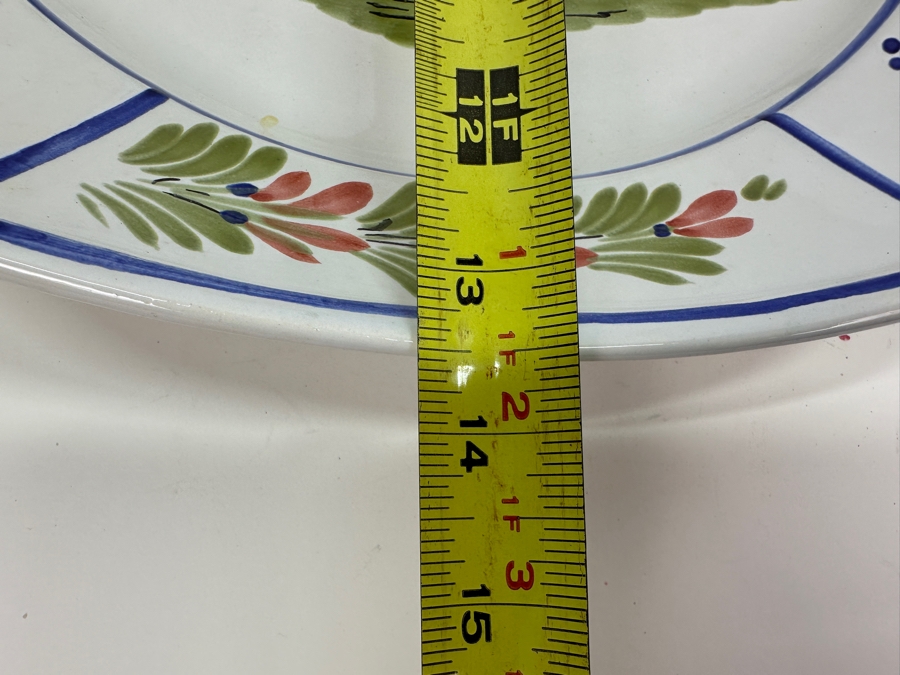 HB Quimper France Hand Painted Platter 13.5W X 13.5H X 2D [Photo 8]