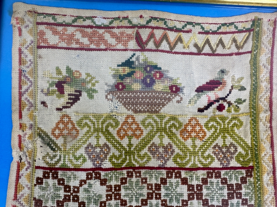 Antique Framed Embroidery 12 X 19 [Photo 3]