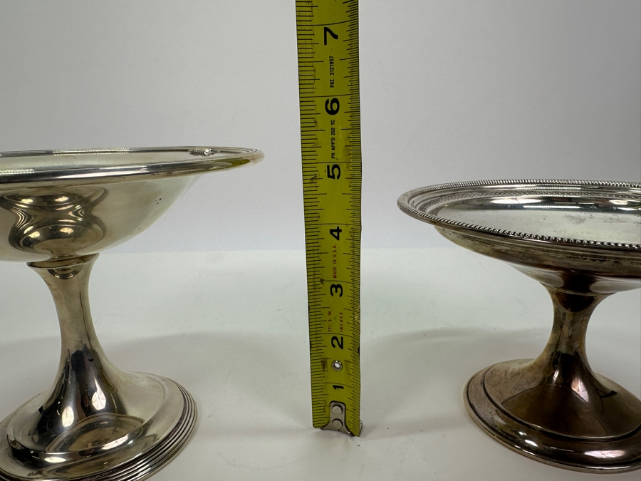 Pair Of Sterling Silver Weighted Footed Dishes 4.5H & 5.5H [Photo 8]