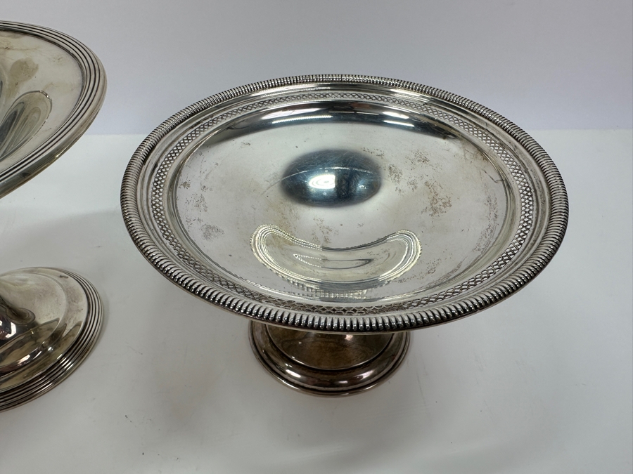 Pair Of Sterling Silver Weighted Footed Dishes 4.5H & 5.5H [Photo 5]