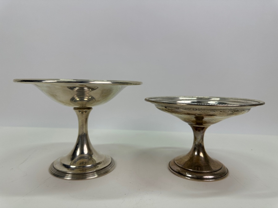 Pair Of Sterling Silver Weighted Footed Dishes 4.5H & 5.5H [Photo 3]