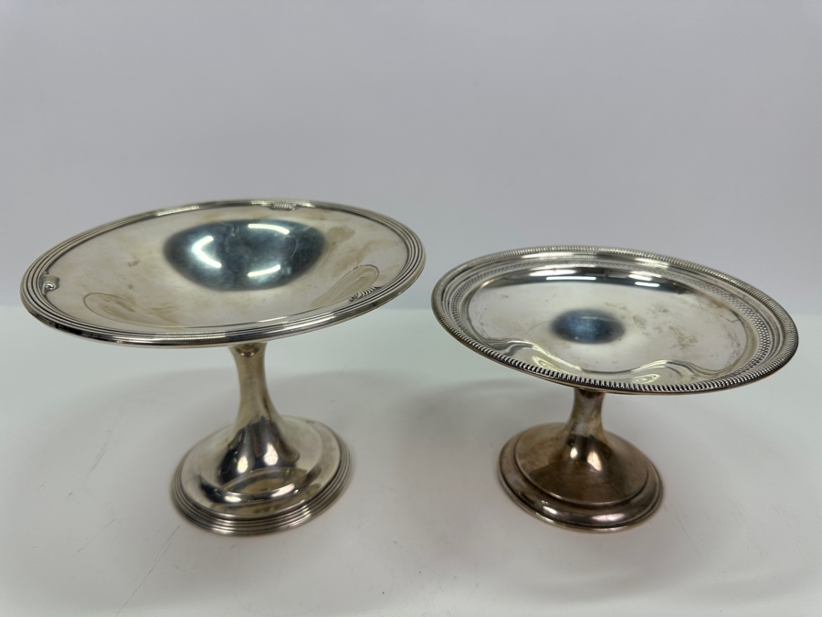 Pair Of Sterling Silver Weighted Footed Dishes 4.5H & 5.5H [Photo 2]