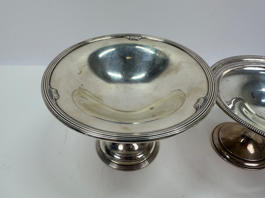 Pair Of Sterling Silver Weighted Footed Dishes 4.5H & 5.5H [Photo 4]