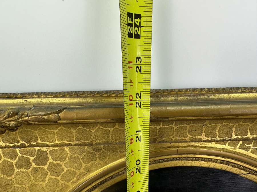 Antique Hand Painted Portrait Oil Painting On Canvas In Gilt Antique Frame 18.5 X 22 [Photo 10]