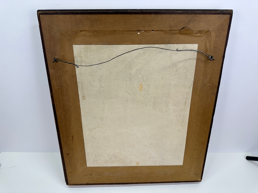 Antique Hand Painted Portrait Oil Painting On Canvas In Gilt Antique Frame 18.5 X 22 [Photo 8]