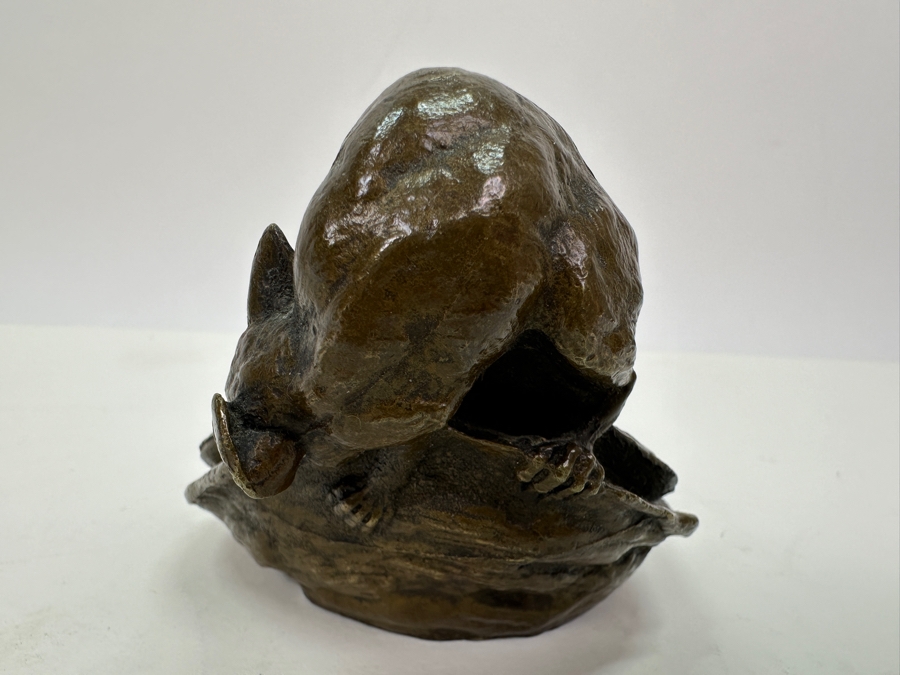 After Antonin Aigon Bronze The Mouse And The Oyster 4W X 2.75H [Photo 5]