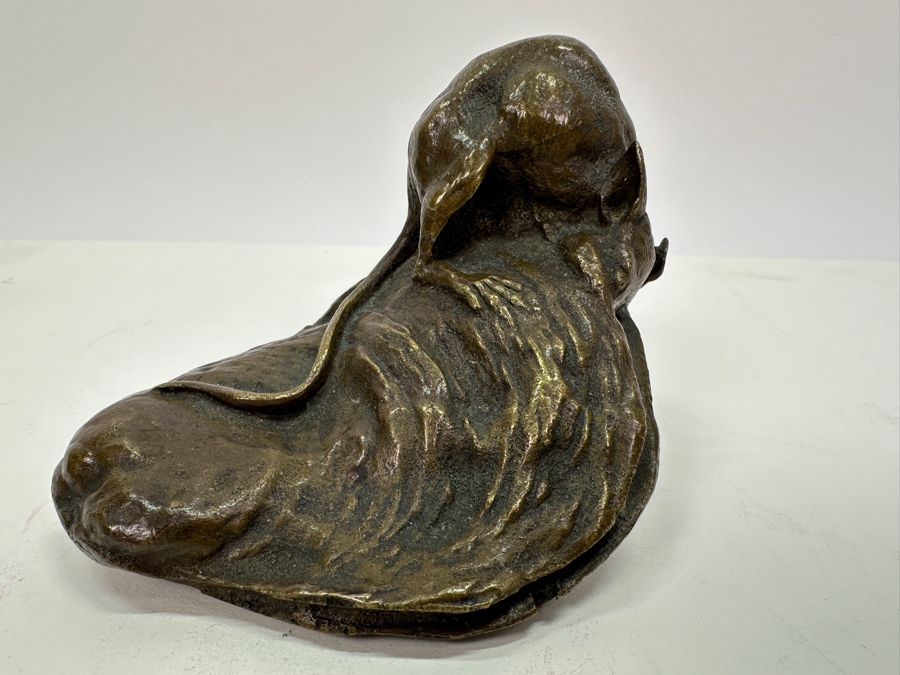 After Antonin Aigon Bronze The Mouse And The Oyster 4W X 2.75H [Photo 2]