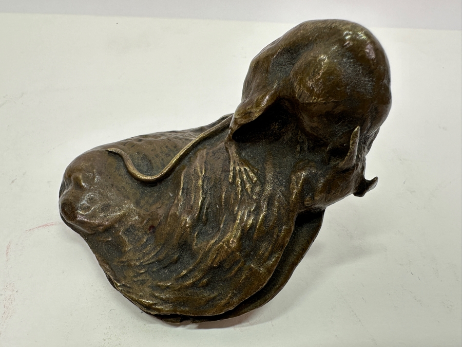 After Antonin Aigon Bronze The Mouse And The Oyster 4W X 2.75H [Photo 4]