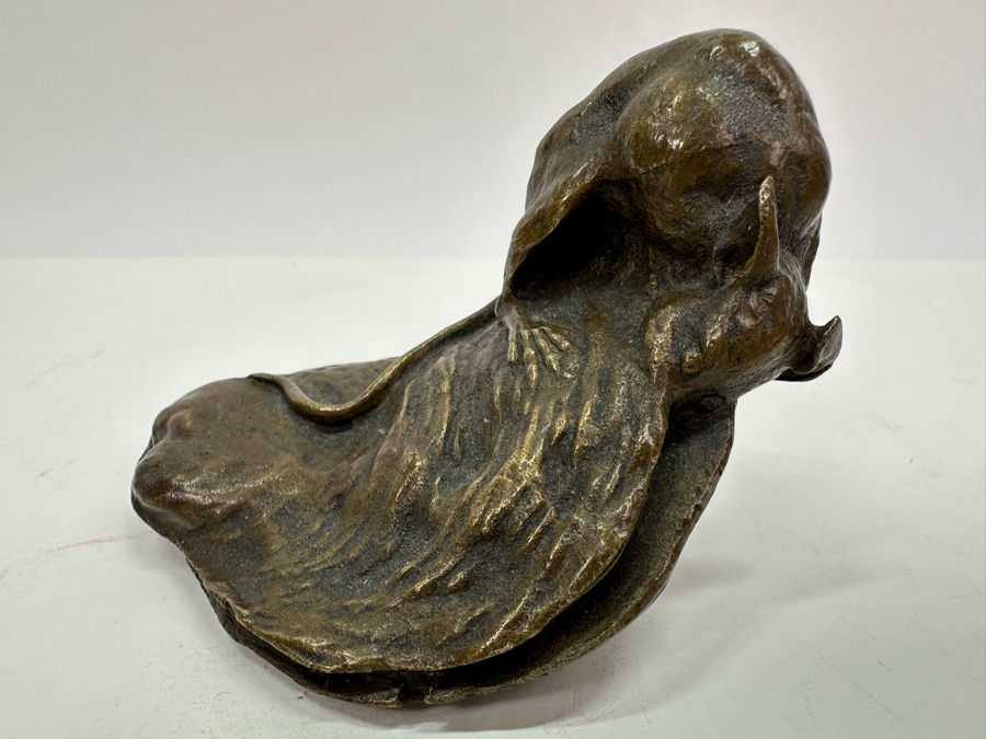 After Antonin Aigon Bronze The Mouse And The Oyster 4W X 2.75H [Photo 3]