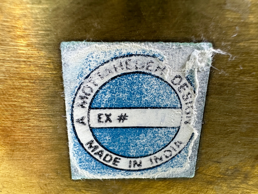 Vintage Hinged Brass Box With Footed Underplate By Mottahedeh Design Made In India 7W X 5H [Photo 7]