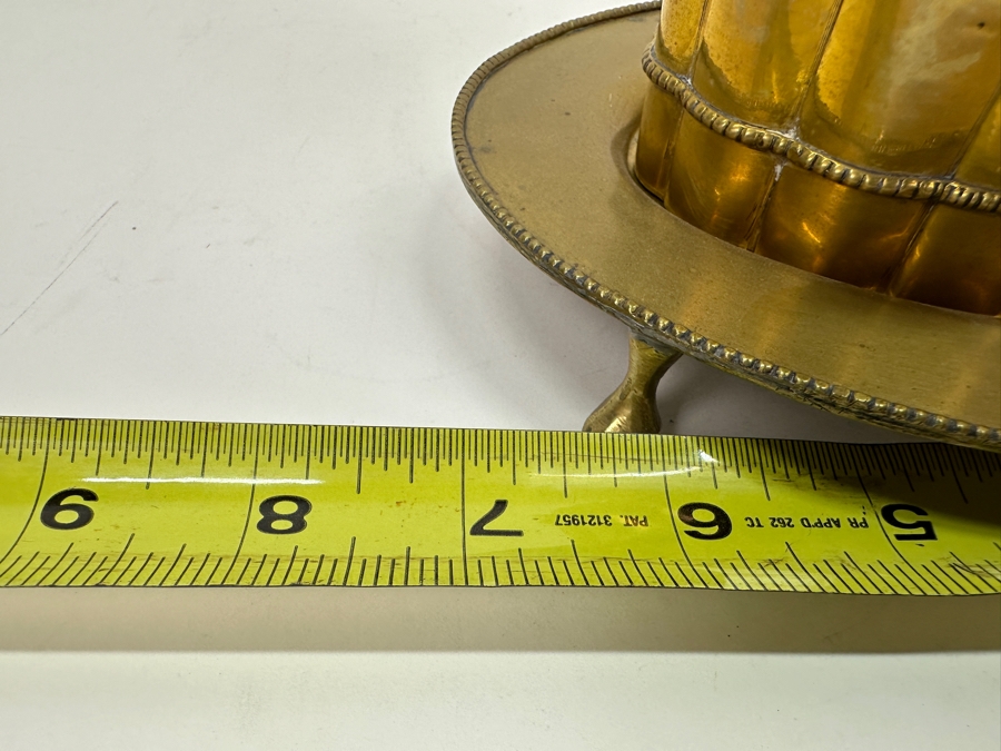 Vintage Hinged Brass Box With Footed Underplate By Mottahedeh Design Made In India 7W X 5H [Photo 9]