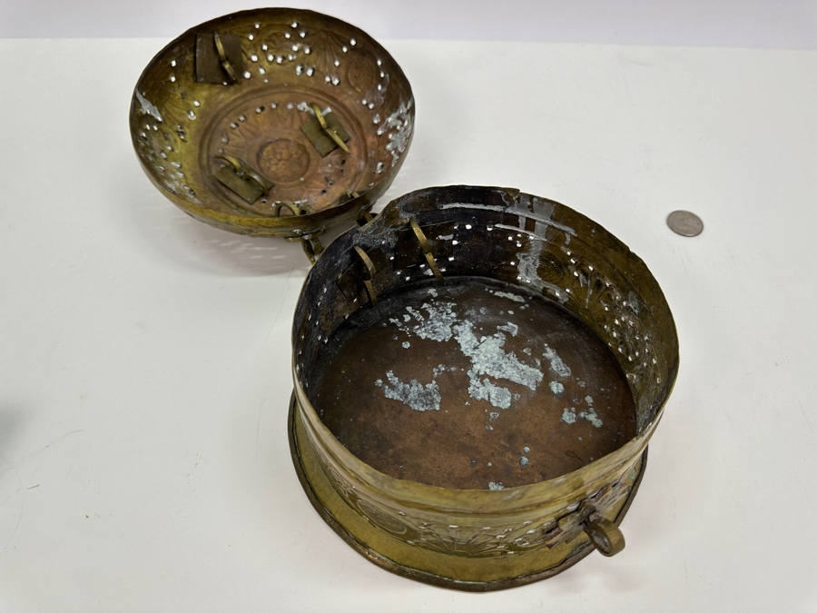 Vintage Brass Betel Pandan Box 7W X 7H [Photo 8]