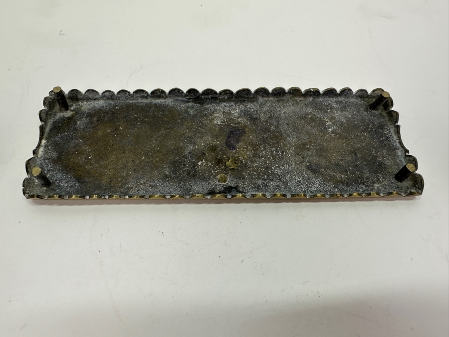 Antique Spanish Brass Desk Set 9W X 3D X 4.5H [Photo 8]